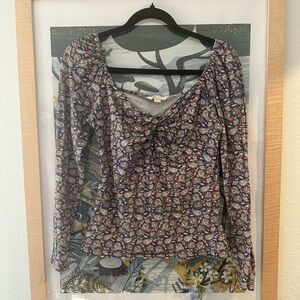 Boden sweetheart neckline top in paisley print